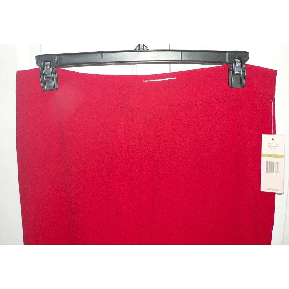 Nanette by Nanette Lepore Women's Wide Leg Crepe Pant in Red Riding Hood Size 14